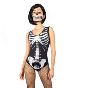 Fantasia Esqueleto Collant Terror Carnaval Festa Halloween