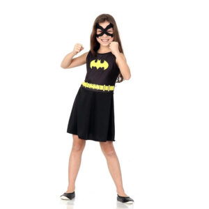 Fantasia Batgirl Pop Feminina Infantil Halloween Carnaval