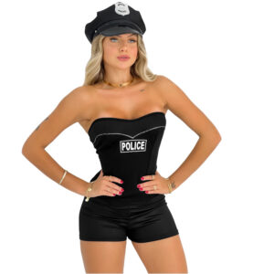 Fantasia Policial Feminino Adulto Carnaval Halloween Festa