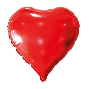 Balão Metalizado 5und 14"Médio Coração Vermelho 30cm Festa