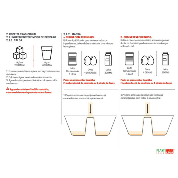 Forma Para Pudim Médio c/Tampa 250ml 8und Confeitaria Evento