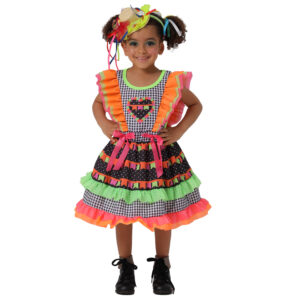 Vestido Brigida Infantil Luxo Colorido Festa Junina Arraiá