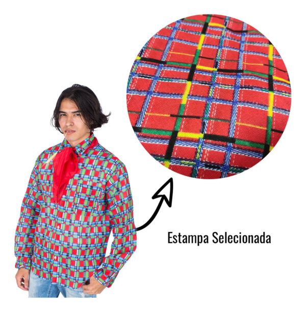 Camisa Caipira Algodão Adulto Festa Junina Arraiá Quadrilha