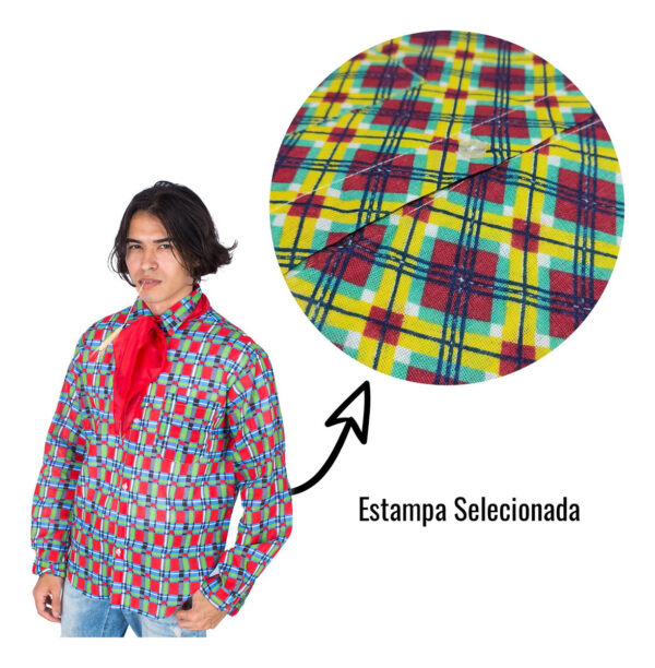 Camisa Caipira Algodão Adulto Festa Junina Arraiá Quadrilha