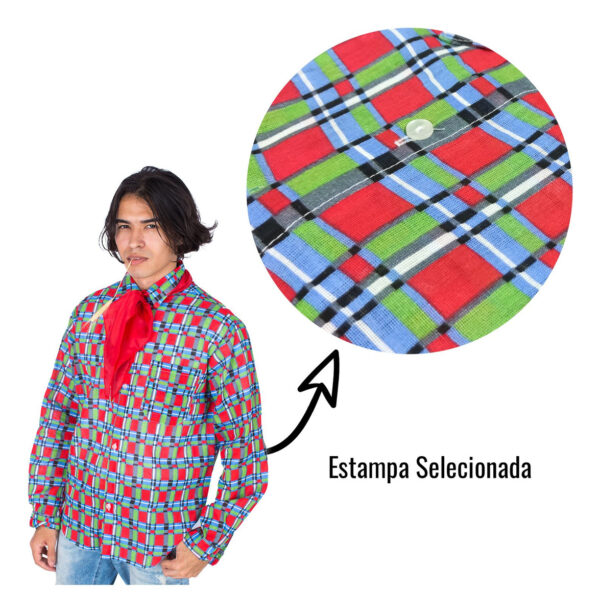 Camisa Caipira Algodão Adulto Festa Junina Arraiá Quadrilha