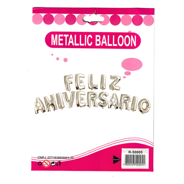 Kit Balão feliz Aniversário 40cm Dourado Prata Festa Evento