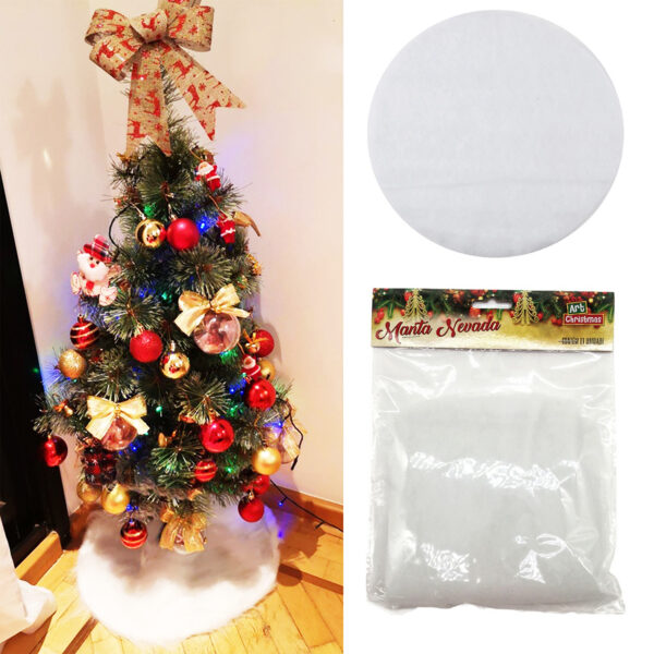 Manta Nevada Algodão 90cm Para Decoração De Natal Branco