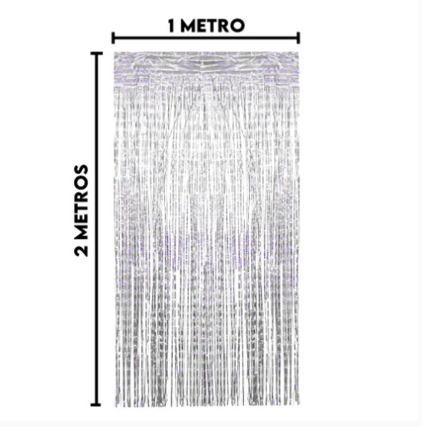 Cortina Metalizada Holográfica Aniversario Brilhante 1mx2m