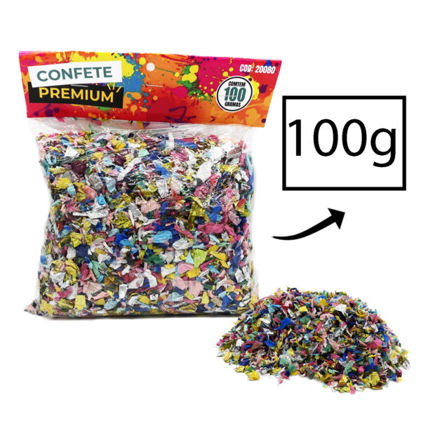 10 Confete de Papel Colorido Premium 100g Carnaval Bloco Festa Folia Abre Alas Evento Diversão Alegria