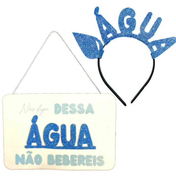 Kit De Carnaval Tiara E Placa Para Fantasia de Casal Folia Bloco Alegria Diversão Evento