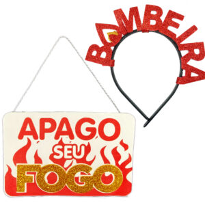 Kit De Carnaval Tiara E Placa Para Fantasia de Casal Folia Bloco Alegria Diversão Evento