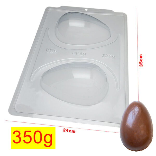 Forma Ovo Liso De Páscoa 350g SP-50 Silicone 3 Partes Semiprofissional Chocolate Mold Especial