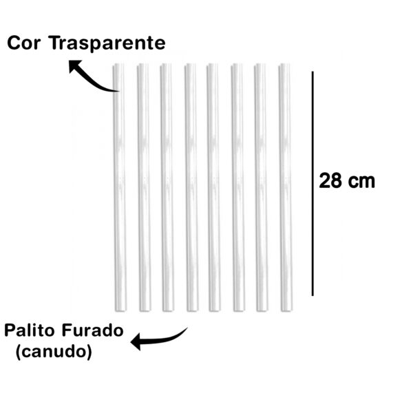 50 Palitos Para Pirulito Topper De Bolo Transparente 28cm Canudo Para Confeitaria Doces Topo de Bolo Festa