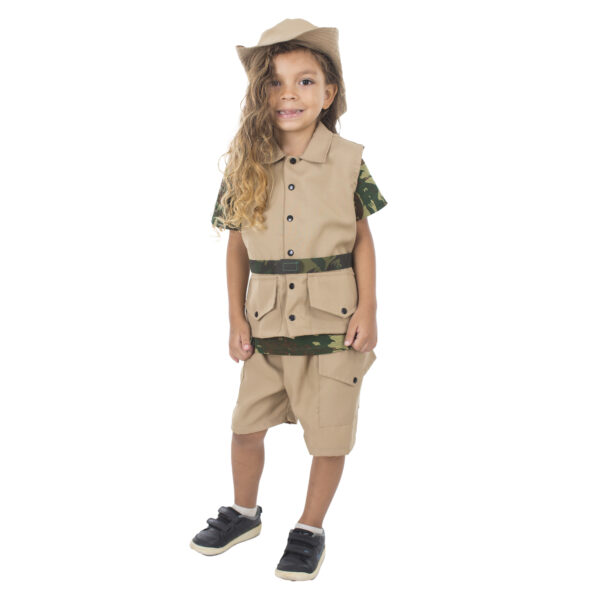 Fantasia Safari Infantil Selva Menino Roupa de Caçador Festa Explorador