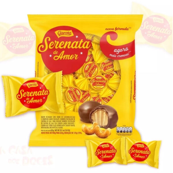 2 Pacotes De Bombom 1KG Serenata De Amor Chocolate Garoto