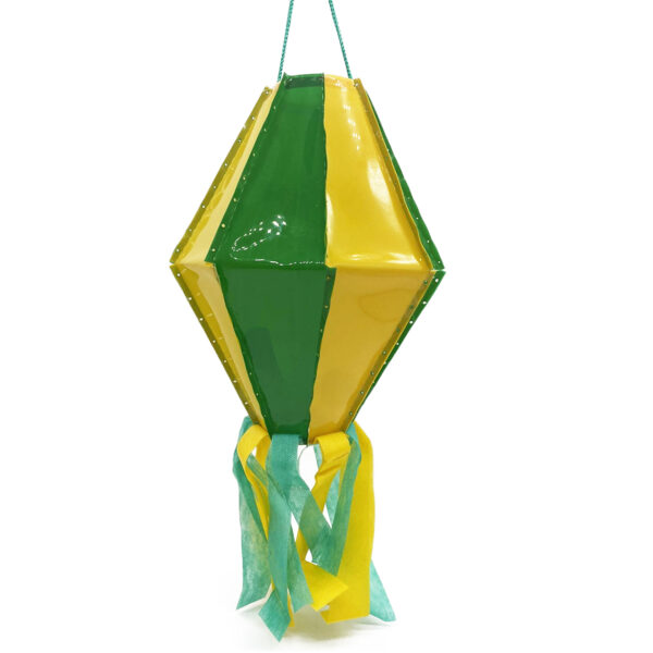 Kit 3 Balão De Festa Junina Grande 28cm Verde e Amarelo Plástico Quermesse Decoratico Enfeite