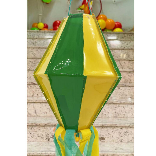 Kit 3 Balão De Festa Junina Grande 28cm Verde e Amarelo Plástico Quermesse Decoratico Enfeite