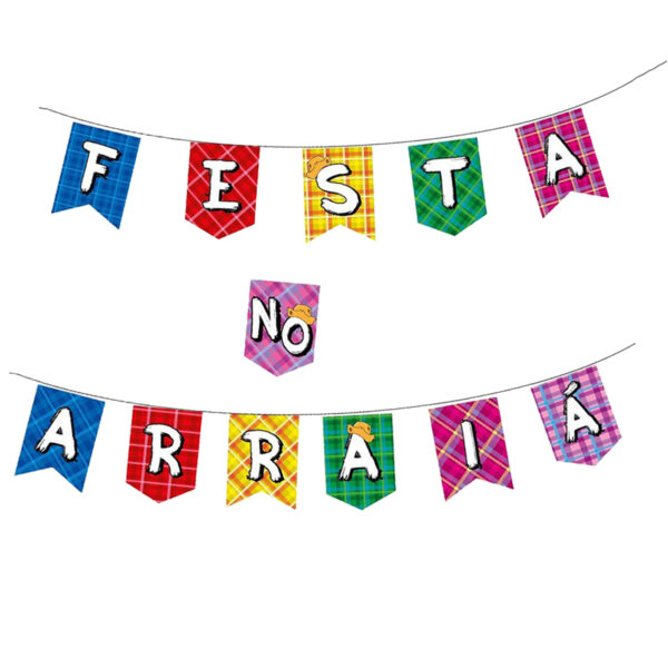 Faixa De Decoração Festa No Arraiá Junina Bandeirinhas