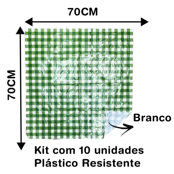 10 Toalha De Mesa Plástico Perolizada Xadrez Lisa 70x70cm Festa