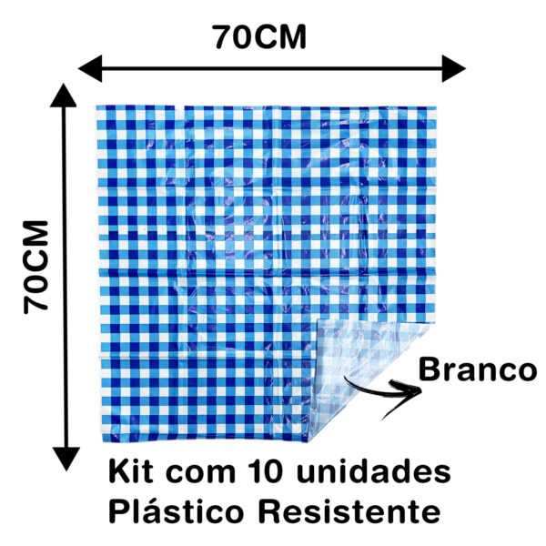 10 Toalha De Mesa Plástico Perolizada Xadrez Lisa 70x70cm Festa