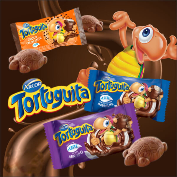 Tortuguita Chocolate CaixaC/24un +Leite Sabor Baunilha Arcor