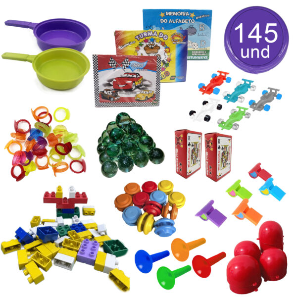 Kit 145 Prendas Festa Junina Brinquedos Dia das Crianças Lembrancinha Infantil Aniversário Diversão