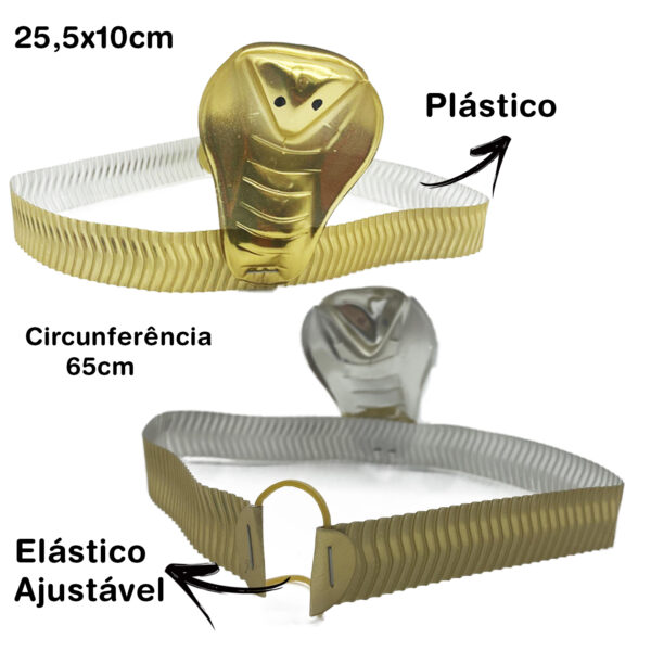 Tiara Cleópatra Egípcia Com 2 Braceletes Serpente Diadema Rainha Cobra Fantasia