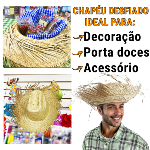 10 Chapéu De Palha Desfiado Festa Junina São João Arraia Festa