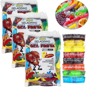 Mini Geladinho De Frutas Gel Fruta 3 Pacote Com 50Un Festa