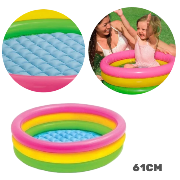 Piscina Infantil 61cm Inflável Plástico Verão Praia Sol