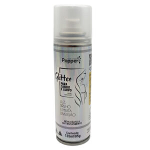 Spray Glitter Holográfico Para Cabelos E Corpo 135ml Popper