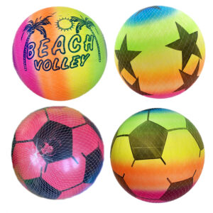 Kit 10 Bola Leve Sortidas Estilo Futebol Vinil Colorida Dente De Leite Praia, Festa e Decoração C/ Inmetro