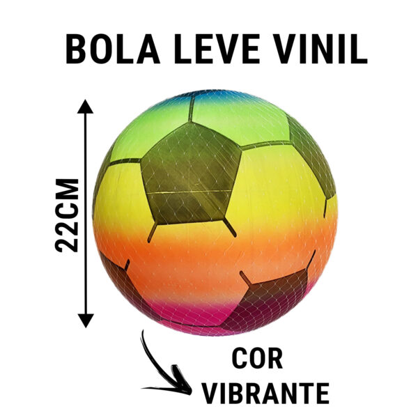 Kit 10 Bola Leve Sortidas Estilo Futebol Vinil Colorida Dente De Leite Praia, Festa e Decoração C/ Inmetro