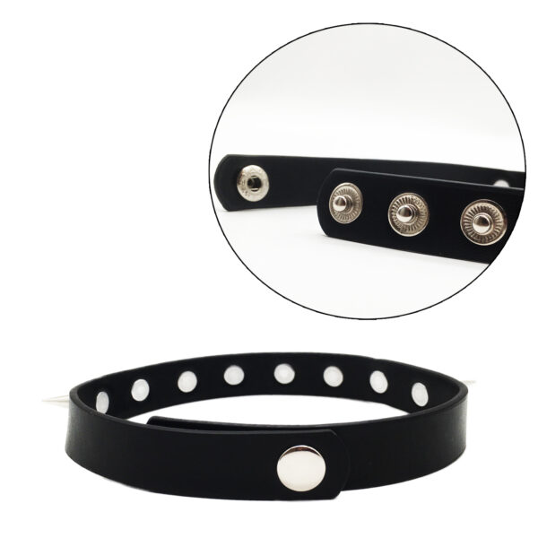 Kit Pulseira E Gargantilha De Couro Rock Com Espinhos Spike Regulável K-Pop Punk choker