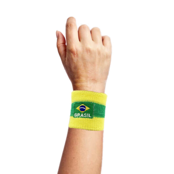 Kit 10 Acessório Pulseira e Faixa Copo do Mundo Brasil Política Jogo Nação País Festa Torcida Diversão