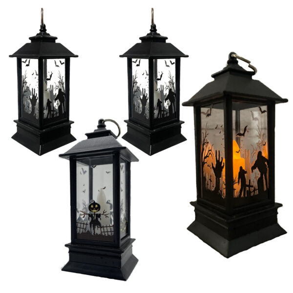 Kit 4 Velas LED Halloween Festa Bruxa Com Gancho Lamparina