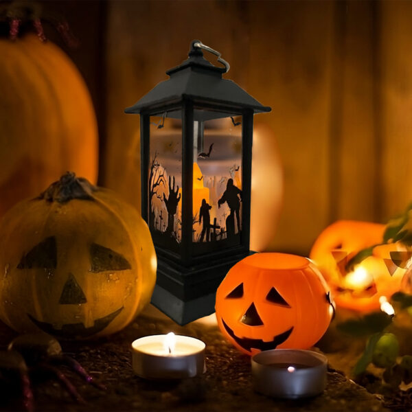 Kit 4 Velas LED Halloween Festa Bruxa Com Gancho Lamparina