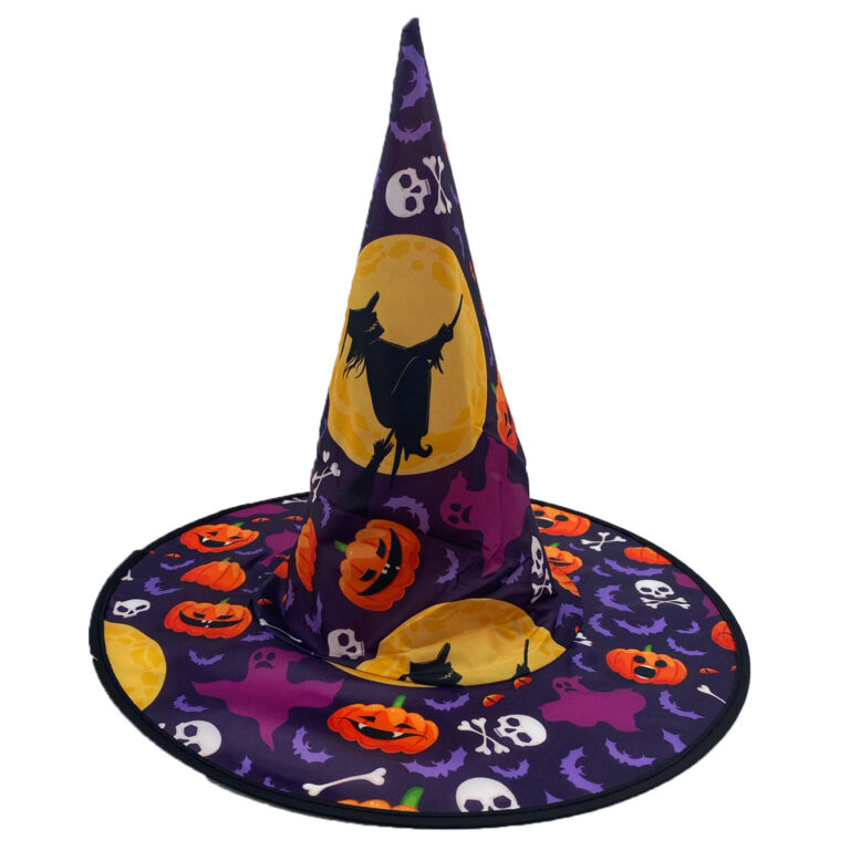 Chapéu De Bruxa Estampado Sortido Halloween Carnaval Fatasia