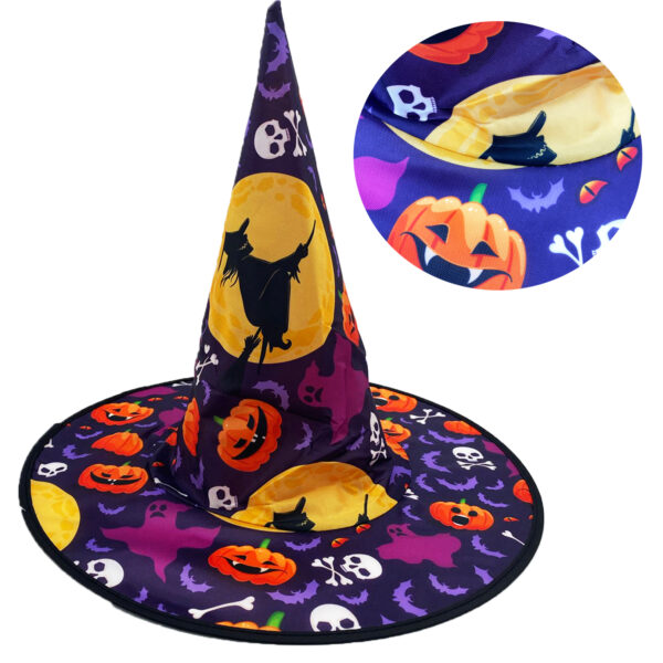 Chapéu De Bruxa Estampado Sortido Halloween Carnaval Fatasia