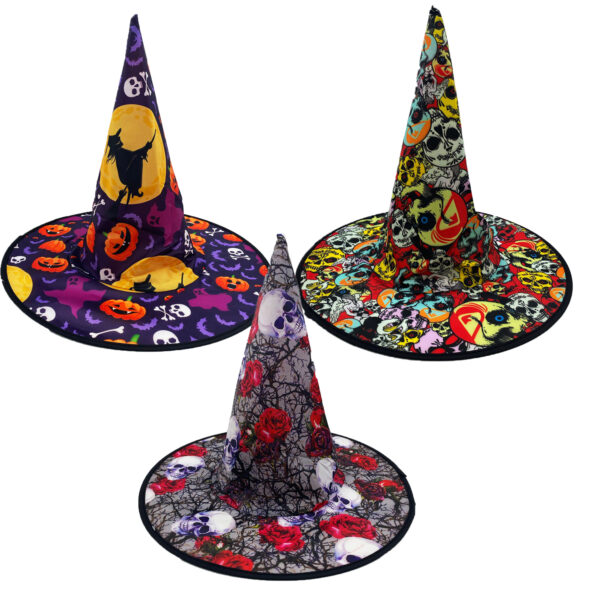 Chapéu De Bruxa Estampado Sortido Halloween Carnaval Fatasia