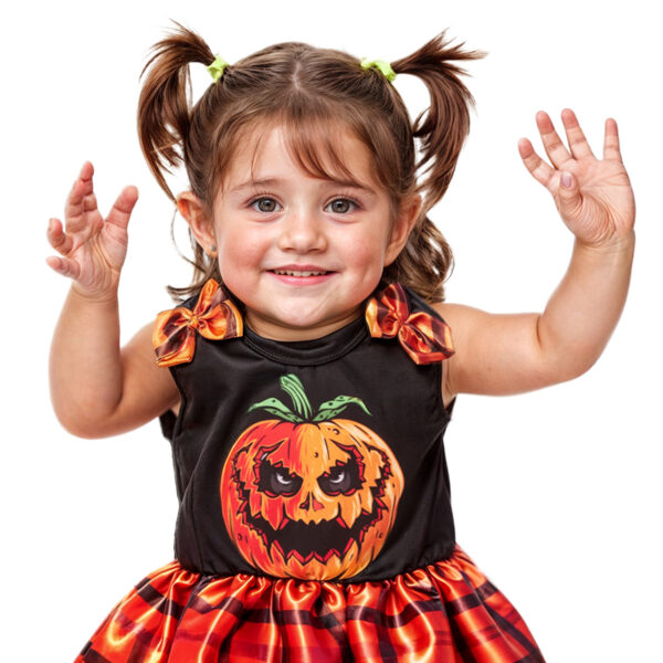 Fantasia Halloween Vestido Bruxinha Abóbora Baby Mesversario