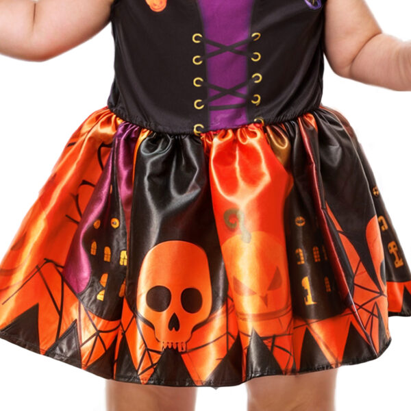 Fantasia Halloween Vestido Bruxinha Abóbora Baby Mesversario