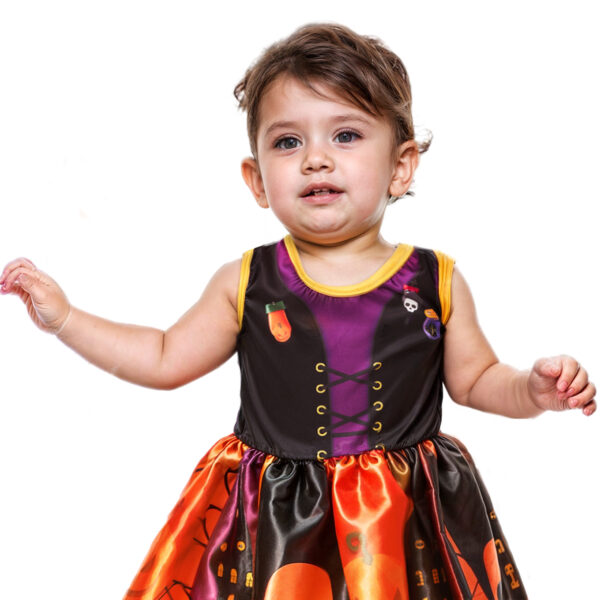 Fantasia Halloween Vestido Bruxinha Abóbora Baby Mesversario